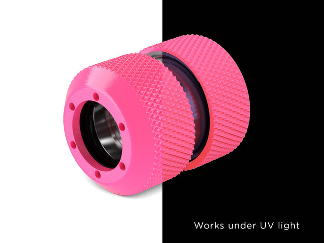 PrimoChill 1/2in. Rigid RevolverSX Series Coupler Fitting - UV Pink - UV Pink