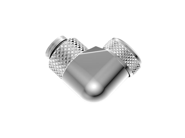 Bykski G 1/4in. Rigid 90 Degree Rotary Fitting Adapter For 12mm OD PMMA/PETG/METAL Tubing (CC-L12RD90-X) - Silver