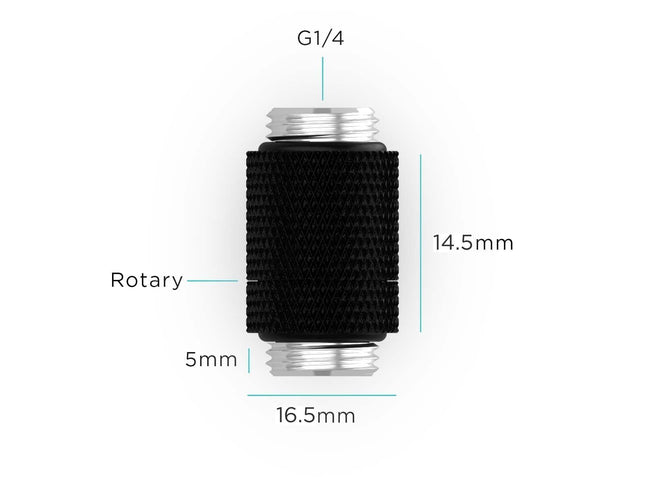PrimoChill Dual Male G 1/4in. SX Rotary Extension Coupler - Sky Blue