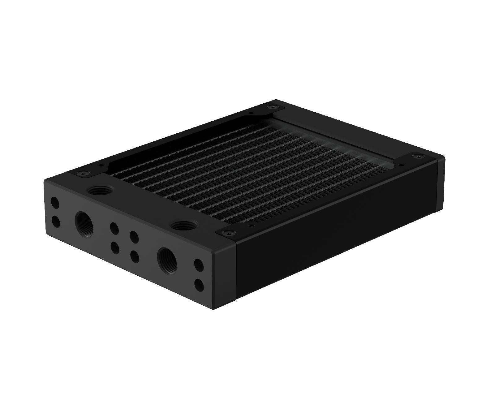 PrimoChill 120SL (30mm) EXIMO Modular Radiator, Black POM, 1x120mm, Single Fan (R-SL-BK12) Available in 20+ Colors, Assembled in USA and Custom Watercooling Loop Ready - Satin Black