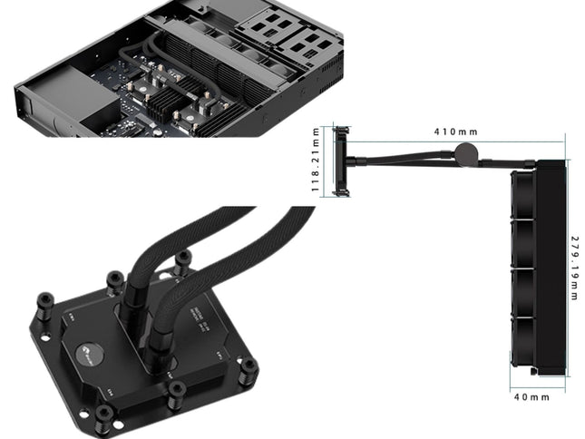Bykski Durable 4x80mm 2U Server AIO Liquid CPU Cooler For Dual ARM S5000C 64 - Continuous Usage