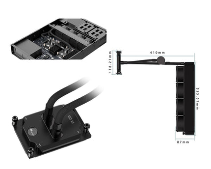 Bykski Durable 4x80mm 2U Server AIO Liquid CPU Cooler For DUAL AMD EPYC (Socket SP3) (LGA 4094) - Continuous Usage