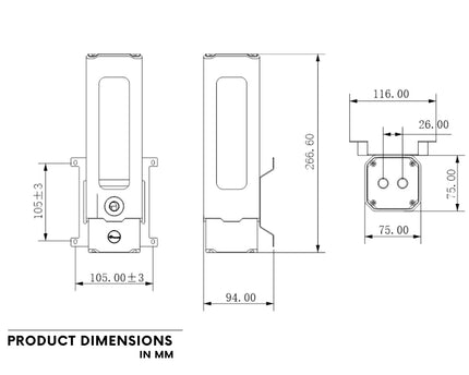 Bykski CP-D5PB-V2 Pump / 180mm PMMA Reservoir Combo - Black (CT-D5-180-X-V2)
