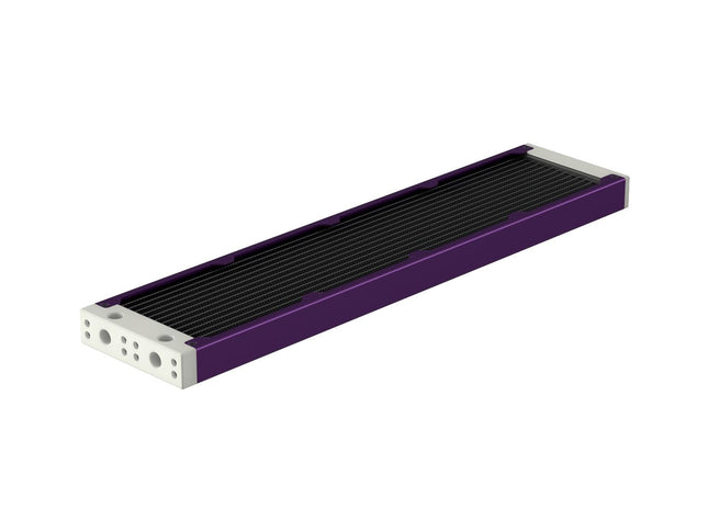 PrimoChill 480SL (30mm) EXIMO Modular Radiator, White POM, 4x120mm, Quad Fan (R-SL-W48) Available in 20+ Colors, Assembled in USA and Custom Watercooling Loop Ready - Candy Purple