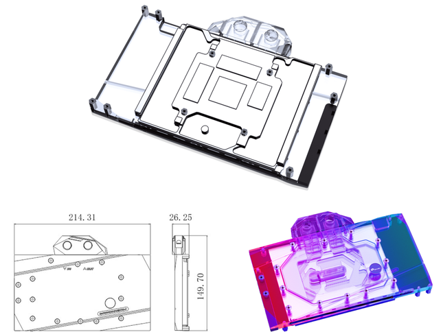 Bykski Full Coverage GPU Water Block and Backplate For PNY GeForce RTX 4080 16GB XLR8 Gaming VERTO EPIC-X ARGB OC (N-PNY4080VERTO-X)