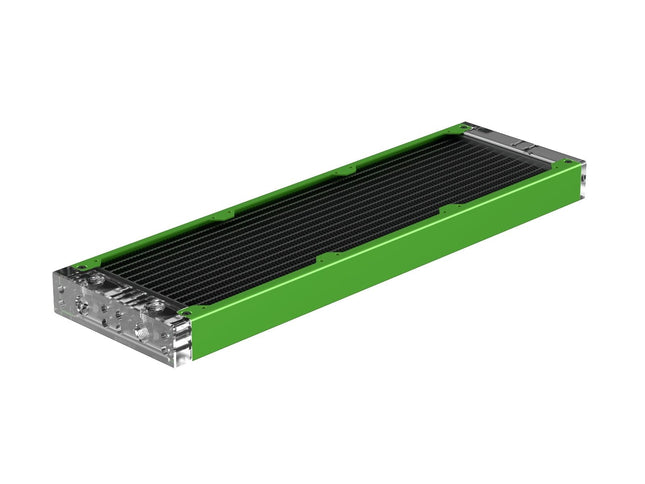 PrimoChill 360SL (30mm) EXIMO Modular Radiator, Clear Acrylic, 3x120mm, Triple Fan (R-SL-A36) Available in 20+ Colors, Assembled in USA and Custom Watercooling Loop Ready - Toxic Candy
