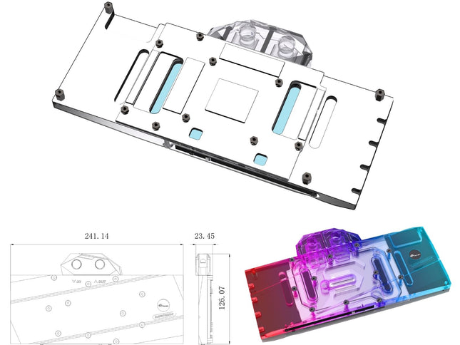 Bykski Full Coverage GPU Water Block and Backplate For AMD/Sapphire/XFX/Dataland Radeon RX6700XT (A-RX6700XT-X-V2)