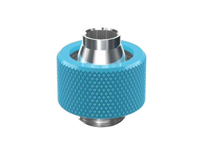 PrimoChill SecureFit SX - Premium Compression Fitting For 3/8in ID x 5/8in OD Flexible Tubing (F-SFSX58) - Available in 20+ Colors, Custom Watercooling Loop Ready - Sky Blue