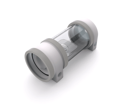 PrimoChill CTR Hard Mount Phase II High Flow D5 Enabled Reservoir - White POM - 120mm - TX Matte Silver