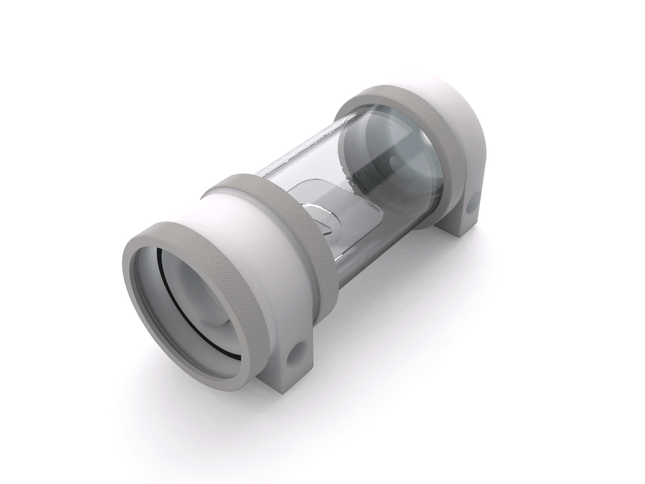 PrimoChill CTR Hard Mount Phase II High Flow D5 Enabled Reservoir - White POM - 120mm - TX Matte Silver