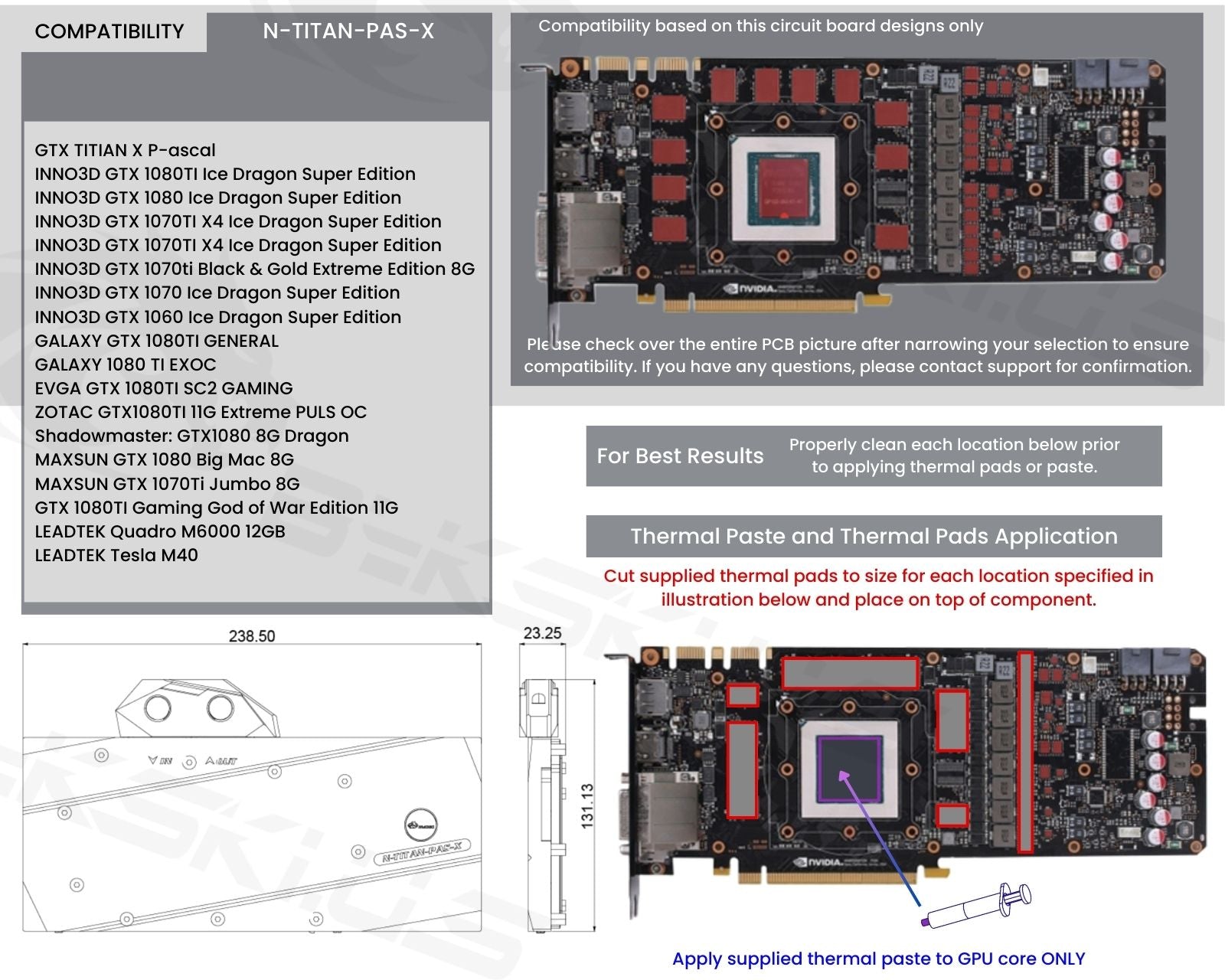 Bykski Full Coverage GPU Water Block Reference Edition - Clear (N-TITAN-PAS-X)