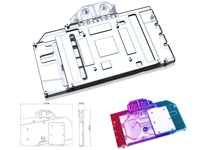 Bykski Full Coverage GPU Water Block and Backplate for Palit RTX 3090 Game Rock OC (N-PT3090GR-X)