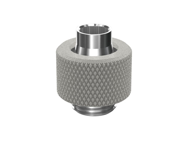 PrimoChill SecureFit SX - Premium Compression Fitting For 3/8in ID x 1/2in OD Flexible Tubing (F-SFSX12) - Available in 20+ Colors, Custom Watercooling Loop Ready - TX Matte Silver
