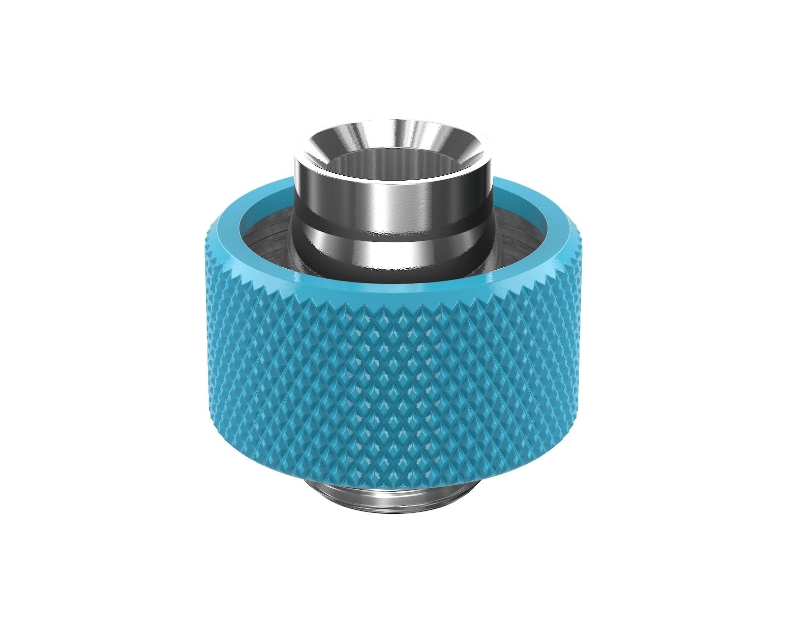 PrimoChill SecureFit SX - Premium Compression Fitting For 1/2in ID x 3/4in OD Flexible Tubing (F-SFSX34) - Available in 20+ Colors, Custom Watercooling Loop Ready - Sky Blue