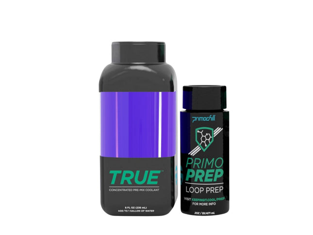 PrimoChill True - Computer WaterCooling Coolant, Concentrate, Low-Conductive, Transparent, Full Protection, PrimoPrep Included, Proudly Made in the USA (Yields a Gallon of Coolant) - UV Purple