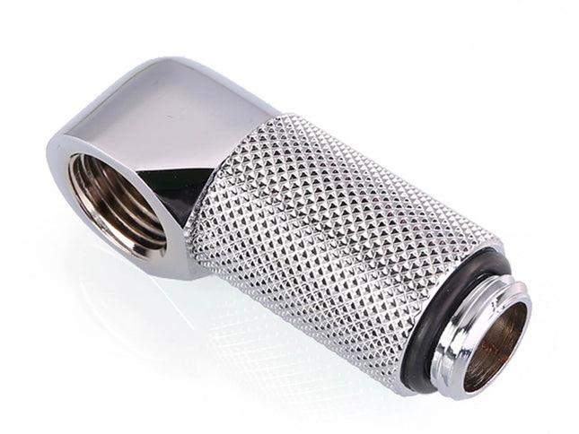 Bykski G 1/4in. Male to Female 90 Degree Rotary 25mm Extension Elbow Fitting (B-RD90-EXJ25) - Silver