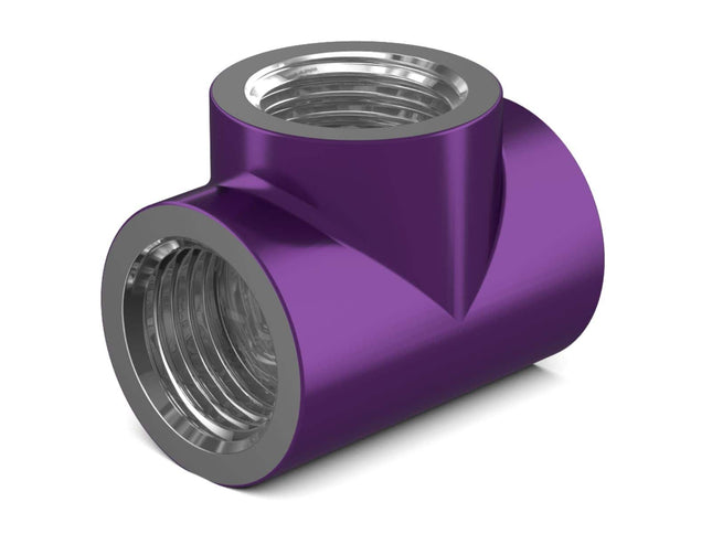 PrimoChill G 1/4in. Inline 3-Way SX Female T Adapter - Candy Purple