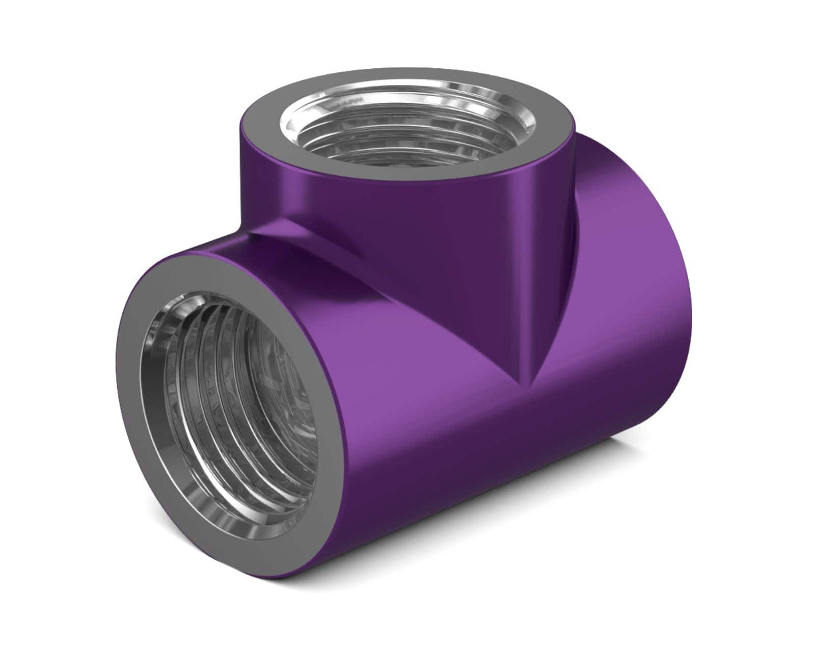 PrimoChill G 1/4in. Inline 3-Way SX Female T Adapter - Candy Purple