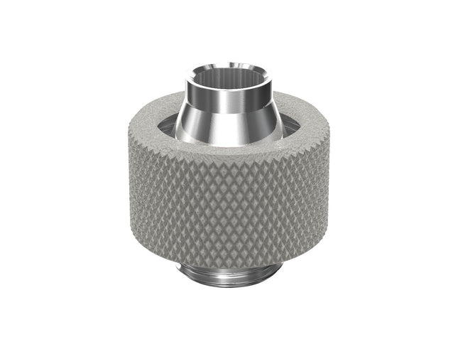PrimoChill SecureFit SX - Premium Compression Fitting For 7/16in ID x 5/8in OD Flexible Tubing (F-SFSX758) - Available in 20+ Colors, Custom Watercooling Loop Ready - TX Matte Silver
