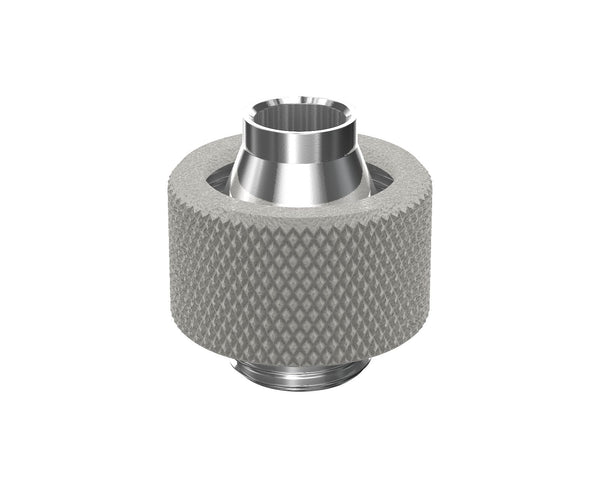 PrimoChill SecureFit SX - Premium Compression Fitting For 7/16in ID x 5/8in OD Flexible Tubing (F-SFSX758) - Available in 20+ Colors, Custom Watercooling Loop Ready - TX Matte Silver