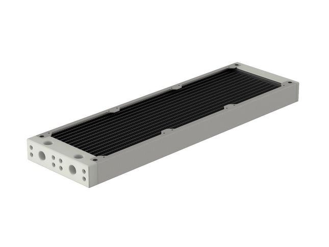 PrimoChill 360SL (30mm) EXIMO Modular Radiator, White POM, 3x120mm, Triple Fan (R-SL-W36) Available in 20+ Colors, Assembled in USA and Custom Watercooling Loop Ready - TX Matte Silver