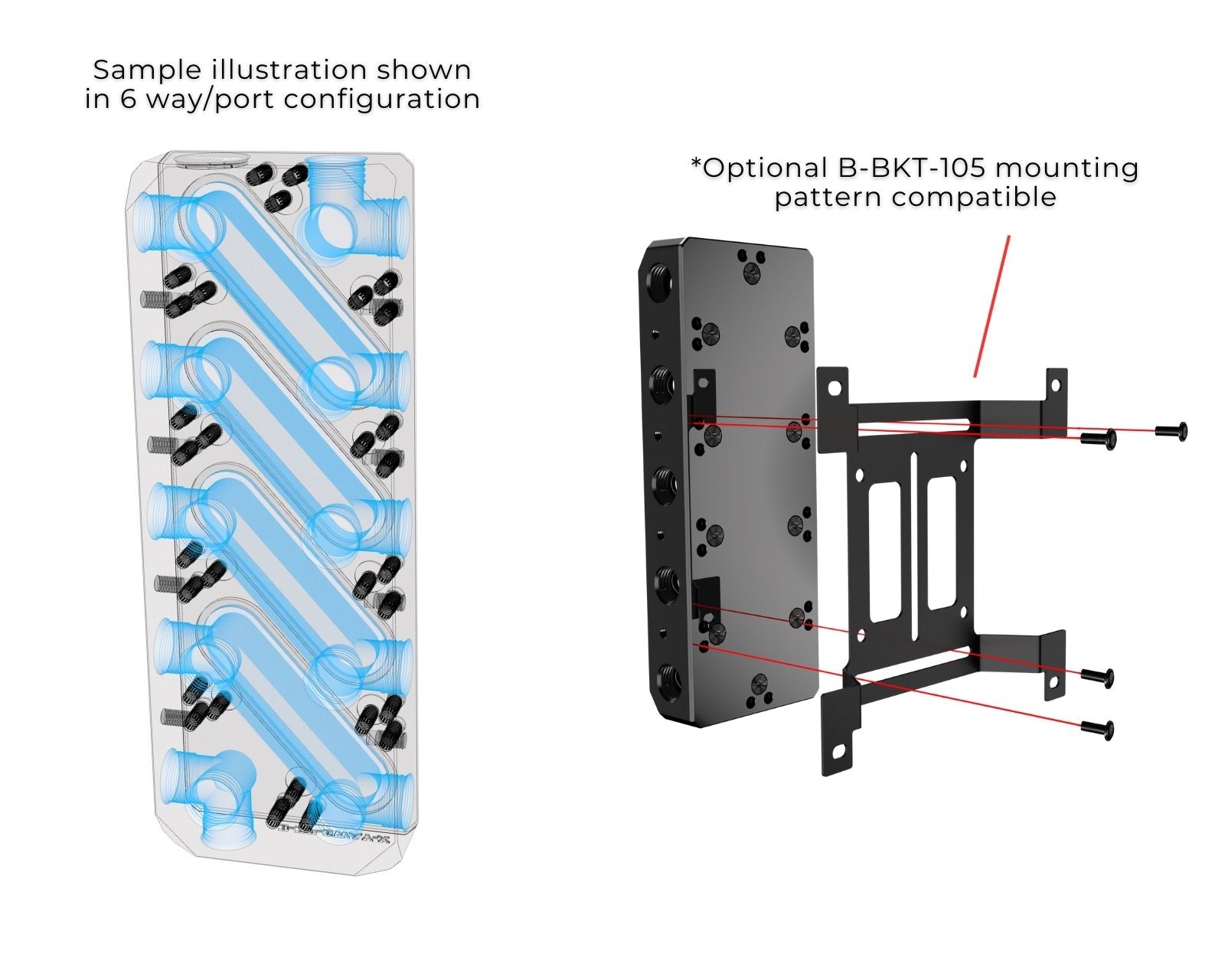 Bykski Versatile POM Fluid Distribution/Routing Block Engineered For 2 ...