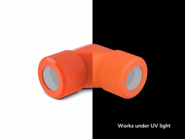 PrimoChill 14mm Rigid SX 90 Degree Fitting Set - PrimoChill - KEEPING IT COOL UV Orange