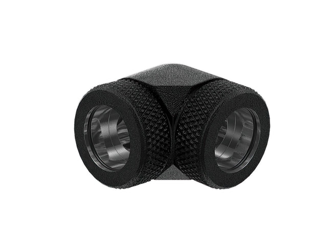 PrimoChill InterConnect SX Premium 90 Degree Elbow Adapter Fitting For 16MM Rigid Tubing (FA-9016) - TX Matte Black
