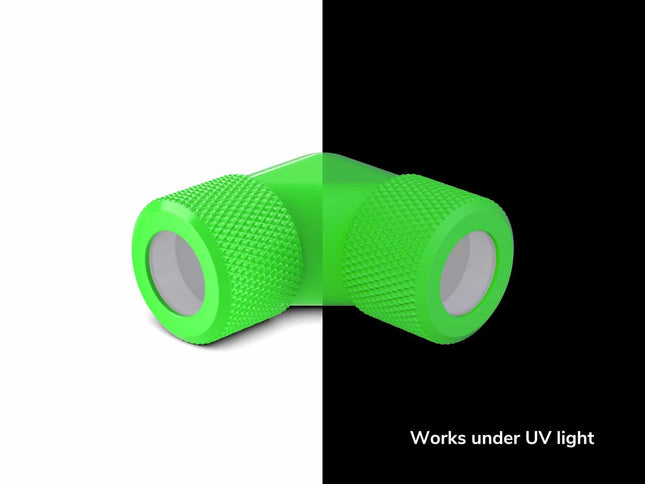 PrimoChill 12mm Rigid SX 90 Degree Fitting Set - UV Green
