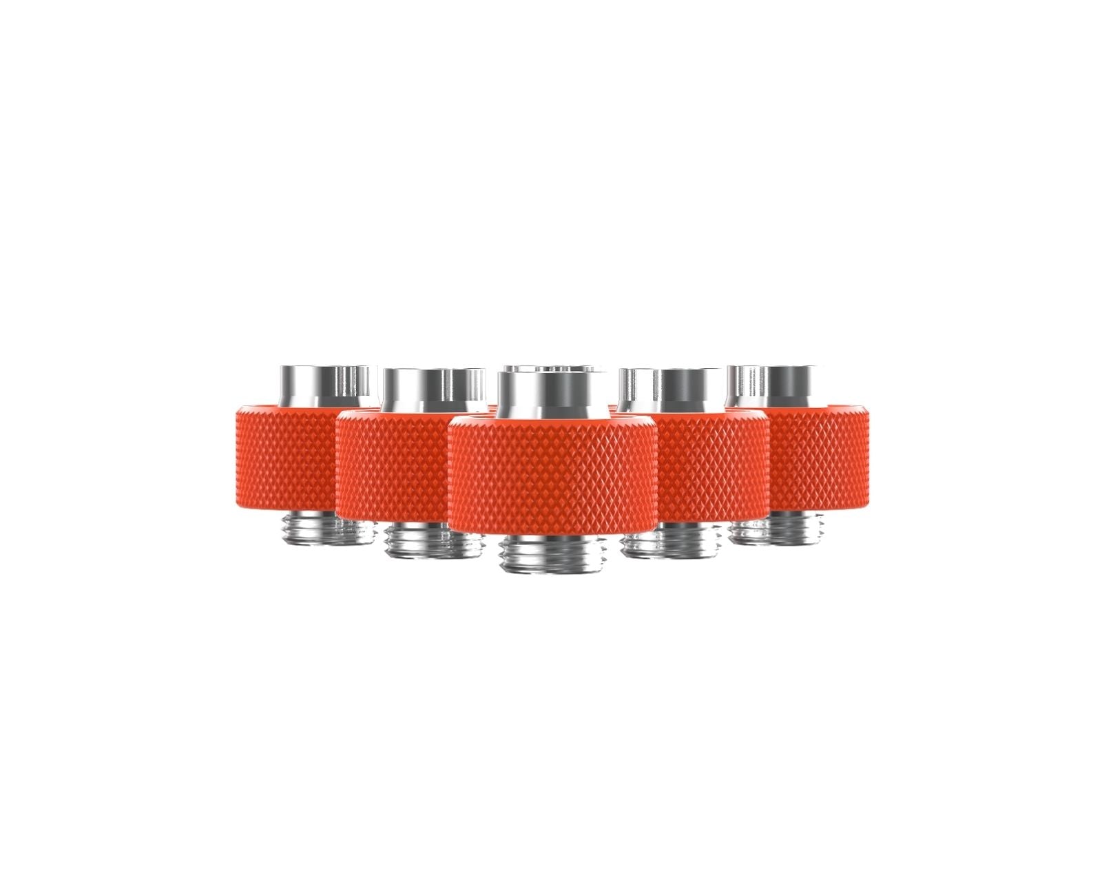 PrimoChill SecureFit SX - Premium Compression Fittings 6 Pack - For 1/2in ID x 3/4in OD Flexible Tubing (F-SFSX34-6) - Available in 20+ Colors, Custom Watercooling Loop Ready - UV Orange