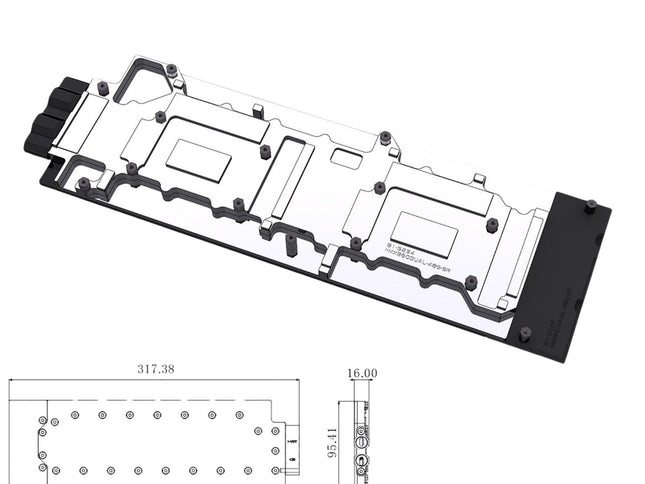 Bykski Durable Metal/POM GPU Water Block and Backplate For MAXSUN INTEL ARC PRO B60 Dual 48G TurboG (I-MXB60DUAL-48G-SR) - Continuous Usage