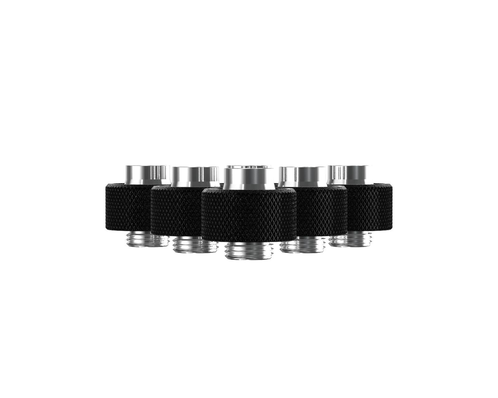 PrimoChill SecureFit SX - Premium Compression Fittings 6 Pack - For 1/2in ID x 3/4in OD Flexible Tubing (F-SFSX34-6) - Available in 20+ Colors, Custom Watercooling Loop Ready - TX Matte Black