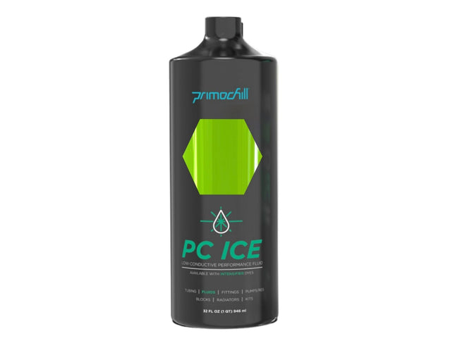 PrimoChill Ice - Computer WaterCooling Coolant, Low-Conductive, Transparent, Full Protection, Proudly Made in the USA (32oz/.9L) - UV Brite Green