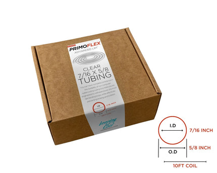 PrimoFlex Advanced LRT Soft Flexible Tubing - 7/16in.ID x 5/8in.OD, 10 feet - Crystal Clear