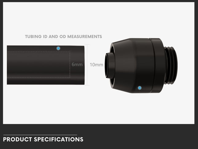 Bykski 6mm x 10mm Flexible TPV (EPDM) Tubing - Black - 3 Meters