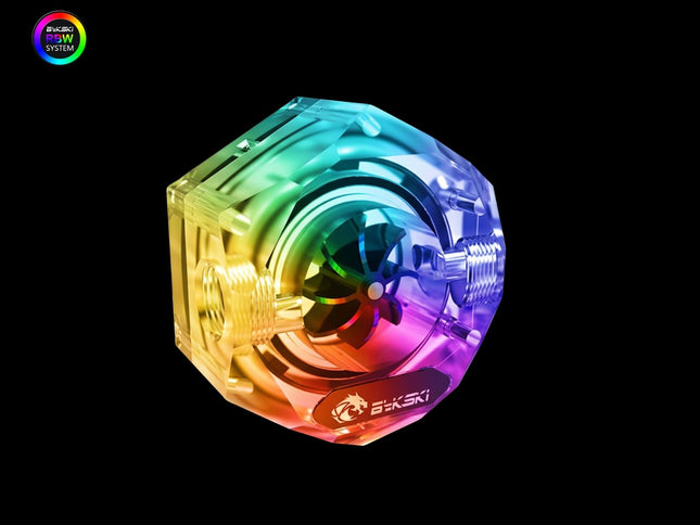 Bykski 6-Sided Flow Indicator w/ 5v Addressable RGB (RBW) (B-FMpa-HC-V2-CL)