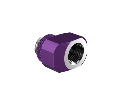 PrimoChill InterConnect SX Male to Female G 1/4in. Offset Full Rotary Fitting - 10mm - Candy Purple
