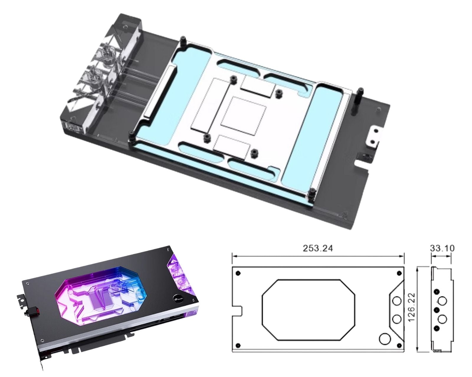 Bykski Armored End Port GPU Waterblock with Backplate For COLORFUL iGa ...