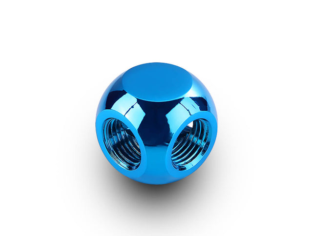 Bykski G 1/4in. Female 3-Way T Adapter Block (B-TE3-X) - Blue
