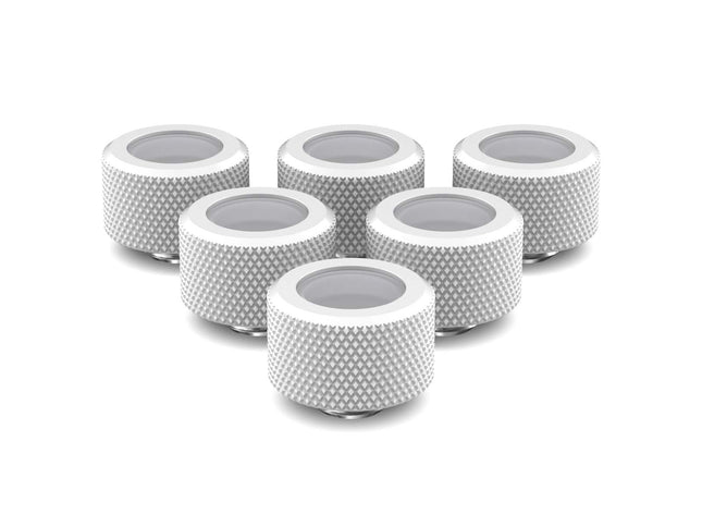 PrimoChill 16mm OD Rigid SX Fitting - 6 Pack - Sky White