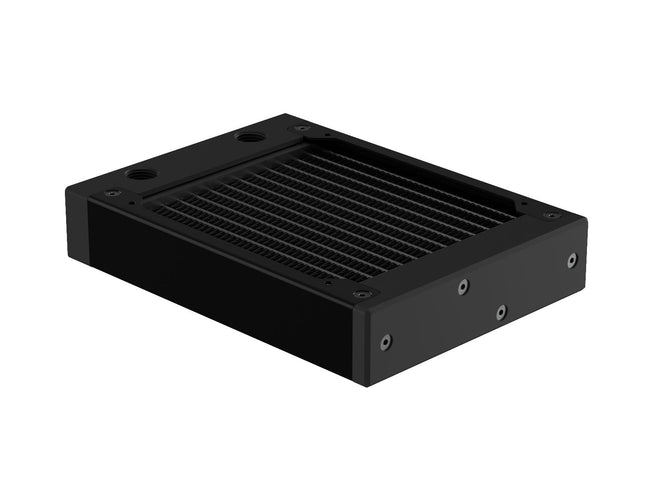 PrimoChill 120SL (30mm) EXIMO Modular Radiator, Black POM, 1x120mm, Single Fan (R-SL-BK12) Available in 20+ Colors, Assembled in USA and Custom Watercooling Loop Ready - Satin Black