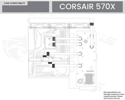 Bykski Distro Plate for CORSAIR 570X PMMA w/ 5v Addressable RGB(RBW) (RGV-COS-570X-P-K) - DDC Pump With Armor