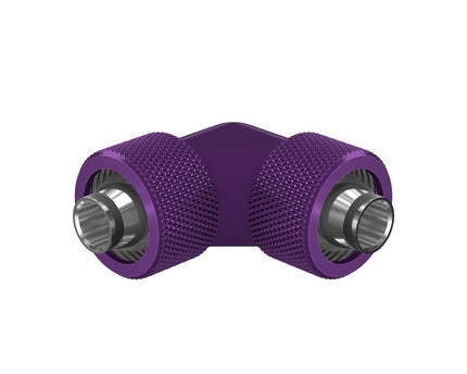 PrimoChill SecureFit SX - Premium 90 Degree Compression Fitting Set For 7/16in ID x 5/8in OD Flexible Tubing (F-SFSX75890) - Available in 20+ Colors, Custom Watercooling Loop Ready - PrimoChill - KEEPING IT COOL Candy Purple