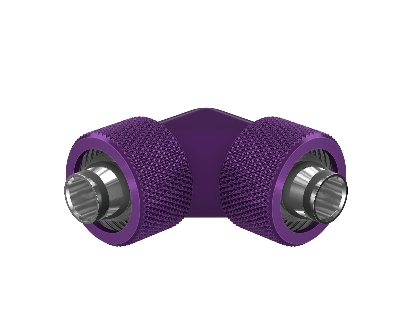 PrimoChill SecureFit SX - Premium 90 Degree Compression Fitting Set For 7/16in ID x 5/8in OD Flexible Tubing (F-SFSX75890) - Available in 20+ Colors, Custom Watercooling Loop Ready - Candy Purple