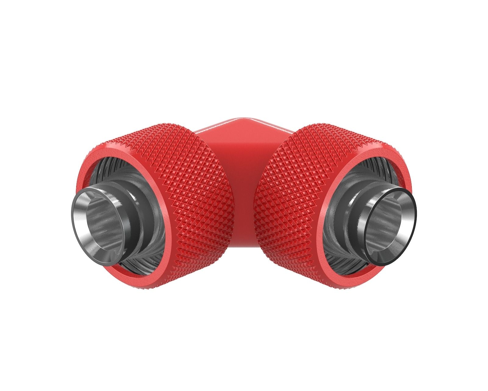 PrimoChill SecureFit SX - Premium 90 Degree Compression Fitting Set For 1/2in ID x 3/4in OD Flexible Tubing (F-SFSX3490) - Available in 20+ Colors, Custom Watercooling Loop Ready - Razor Red