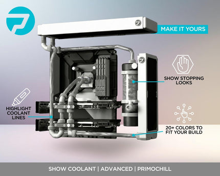 PrimoChill Vue - Computer WaterCooling Coolant, Visual Flow, Solid/Non-Transparent, Full Protection, PrimoPrep Included, Proudly Made in the USA (32oz/.9L) - Sterling Silver