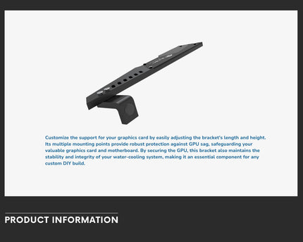 Bykski Universal Aluminum Decorative GPU Support Bracket w/ 5v Addressable RGB (RBW) - Black (B-GPU-AL-X)