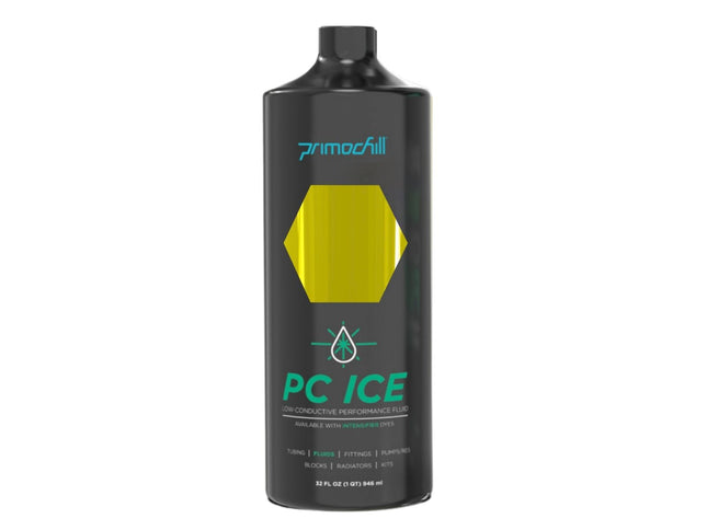 PrimoChill Ice - Computer WaterCooling Coolant, Low-Conductive, Transparent, Full Protection, Proudly Made in the USA (32oz/.9L) - Yellow