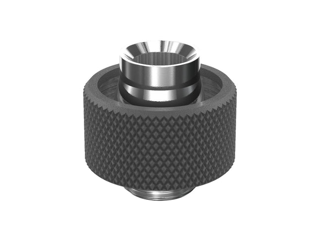 PrimoChill SecureFit SX - Premium Compression Fitting For 1/2in ID x 3/4in OD Flexible Tubing (F-SFSX34) - Available in 20+ Colors, Custom Watercooling Loop Ready - TX Matte Gun Metal