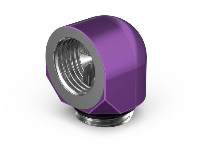 PrimoChill Male to Female G1/4 90 Degree SX Elbow Fitting - Candy Purple - Candy Purple